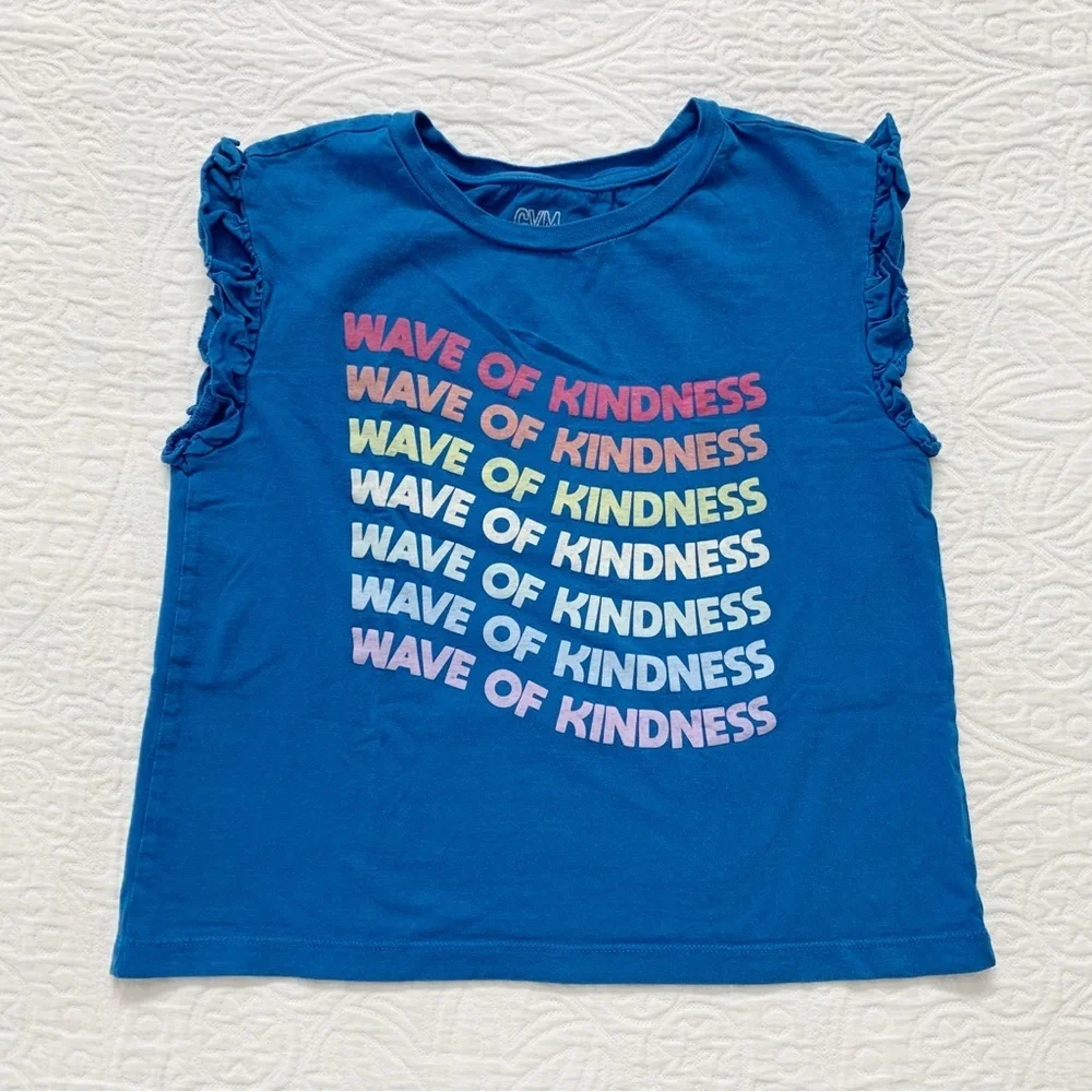 Gymboree Girls' Wave of Kindness Sleeveless Tee, Blue‎